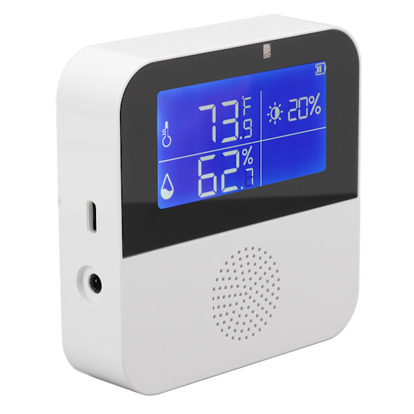WiFi-fuktighets- och temperatursensor med hög noggrannhet, smart termometer och hygrometer med 2,9-tums LCD-skärm
