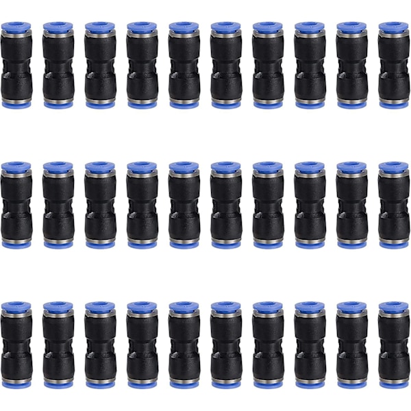 Pneumaattinen liitin 6mm Suora Push In Pneumaattiset pikaliittimet Muovinen ilmaletkuliitin 30kpl