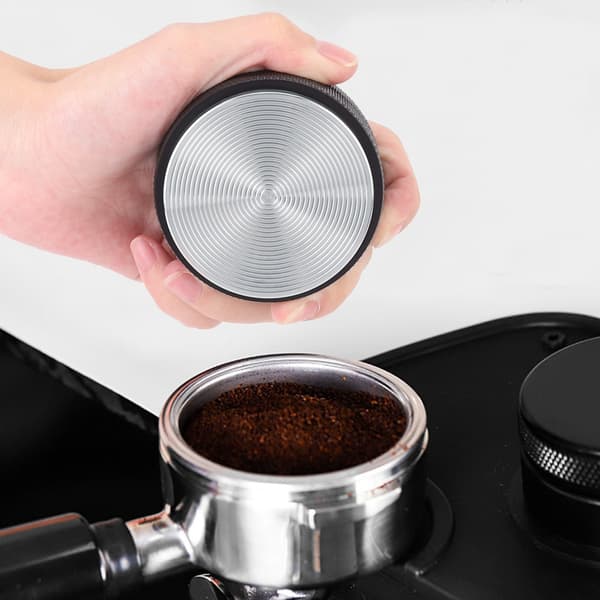 58 mm skridsikker kaffestamper i rustfrit stål til kommerciel brug (gevindbund sort)