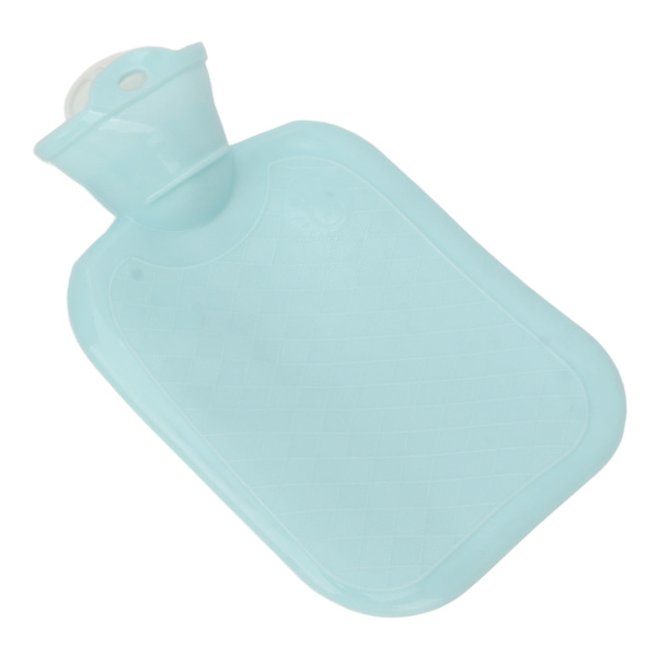 500ml varmtvandspose Tykke blød PVC Trykbestandig eksplosionssikker bærbar varmtvandsflaske til hånd Ryghals Blå