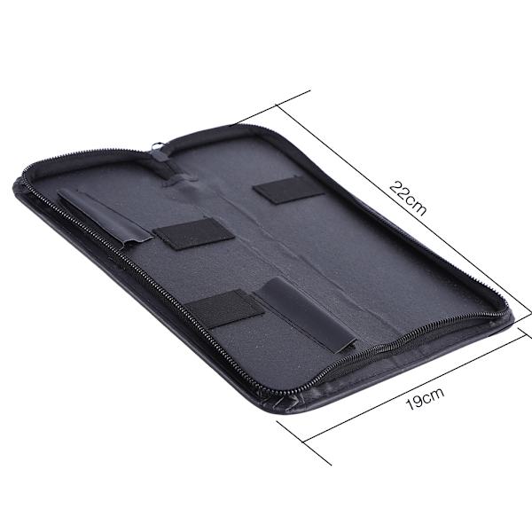 Professionell PU Läder Dragkedja 2 Sax Pouch Box Frisör Sax Verktygsväska