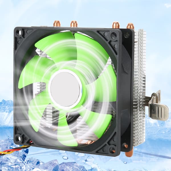 CPU Køler Radiator Down-Shot 4 Messing Heatpipe Generel Computer Blæser (3pin uden lys) (Grøn)