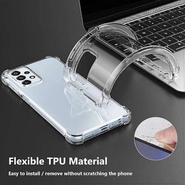 Transparent Skal Samsung Galaxy A03 4G(164) Förstärkta Hörn Skyddande Fodral Genomskinligt Stötsäkert Mjukt TPU Bumper Skal för Galaxy A03 4G(164)