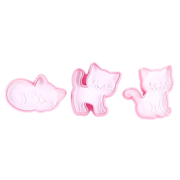 3 st tecknade kattformade kakformar DIY bakformar för kex Bakningstillbehör