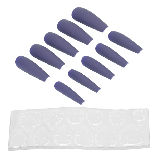 10 stk Lang kiste blanke falske negle kunstig tryk på fuld dækning Falske spidser Negle Manicure tilbehør til kvinder pigerN5355-10