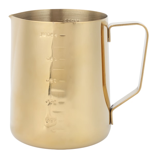 Rostfri mjölkskummare i rostfritt stål med skala för hemkaffe Latte ArtGold 600ML