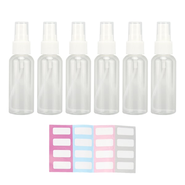 6 set reseautomatflaska Finspray Transparent skal Bärbar delad flaska för resande affärsresa Camping