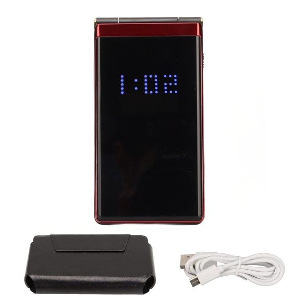 2,8 tum stor skärm Senior Flip Mobiltelefon Ultra Long Standby 5900mAh Flip Phone M2 C Röd