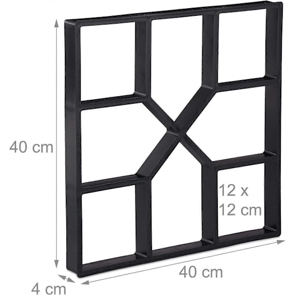 Betonform, Støbeform til selv at støbe, Gipsform til fliser, 40x40cm, robust plast