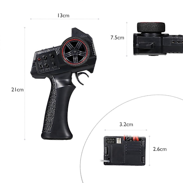AX7S 2.4G 3CH Sender med 2 i 1 Modtager ESC til D12 MN D90