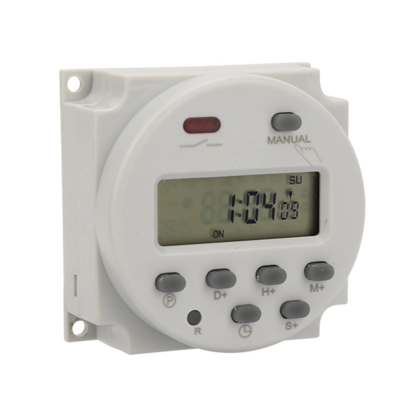 Liten Typ 7 Dagars Programmerbar Digital Display Timer Switch 1S~168h 5VA(110V AC)