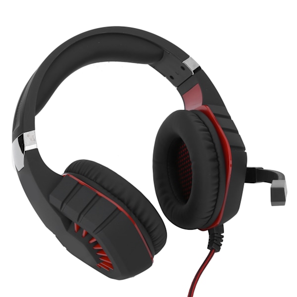 Trådbundet spelheadset LED lysande hörlurar med brusreducerande mikrofon 3,5 mm + USB