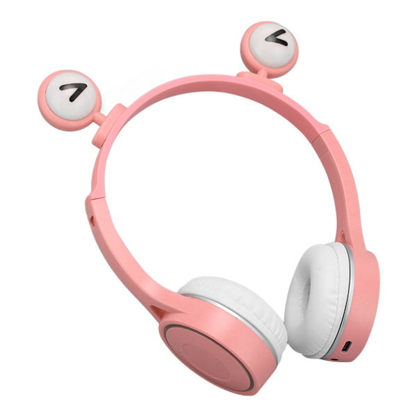 Lasten Bluetooth-kuulokkeet, taitettavat HiFi-stereokuulokkeet, lasten kuulokkeet mikrofonilla ja LED-valolla kotiin, matkoille, kouluun, pinkki