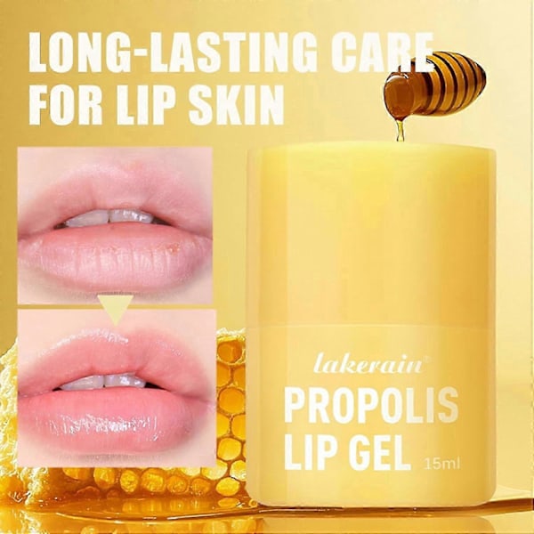 Honning Læbe Smør, Propolis Læbepomade, Fugtgivende Bi Læbepomade Langvarig Fugtighed Blødgørende Læbepleje, Udvisker Læbelinjer Blødgør Neglebånd
