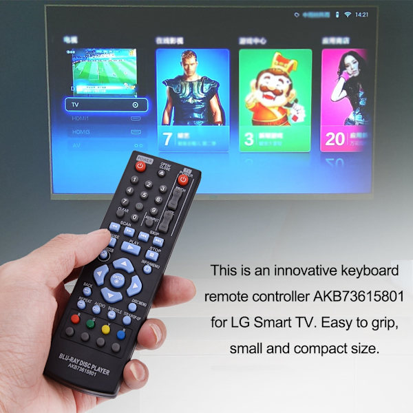 Erstatning Smart TV-fjernkontroll TV-kontroller for LG AKB73615801