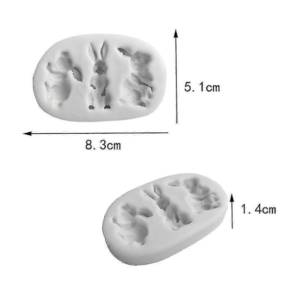 DIY Fondant Form Silikone Tegneserie Kanin Form Chokolade Kageforme Bageudstyr