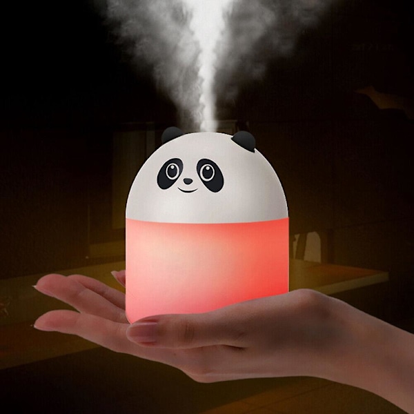 Mini - luftfukter med nattlampe for soverom, stue, barnerom (Rosa)