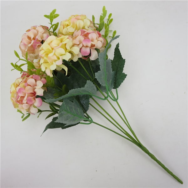 Kunstig hortensia 10 i 1 blå realistisk let vedligeholdelsesklud kunstig blomsterdekoration til bryllup hjemmefest indendørs udendørs