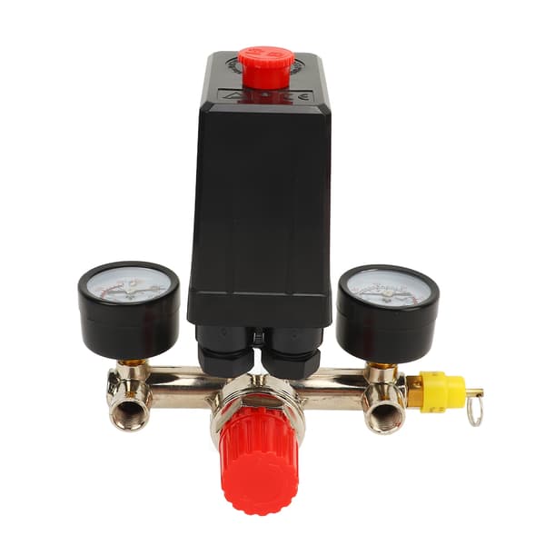 Luftkompressor tryckbrytare 0 till 180PSI tryckregulator reglerventil med 2 mätare