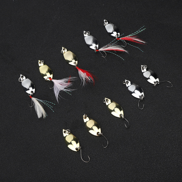 Skedformade paljetter Fiskkrok Konstgjorda fiskedrag Age Fiskeredskap 2,5 / 3,5 / 5g Röd set