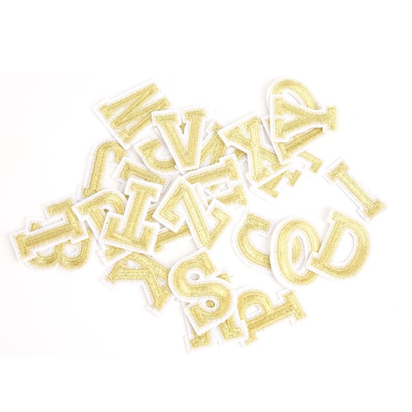 26 stk Alphabet Sticker Cloth+Silketråd Sy Sticker Tool Dekoration AccessoryGyldent