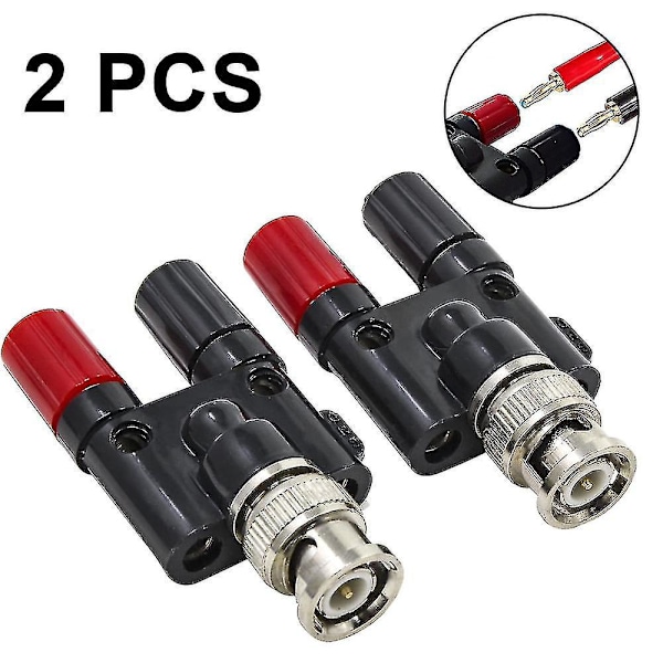 Bnc Hanstik Til Dobbelt Banan Hun Jack Stik Tilslutningsklemme Koaksial Konnektor Bnc Adapter 2 Pakke