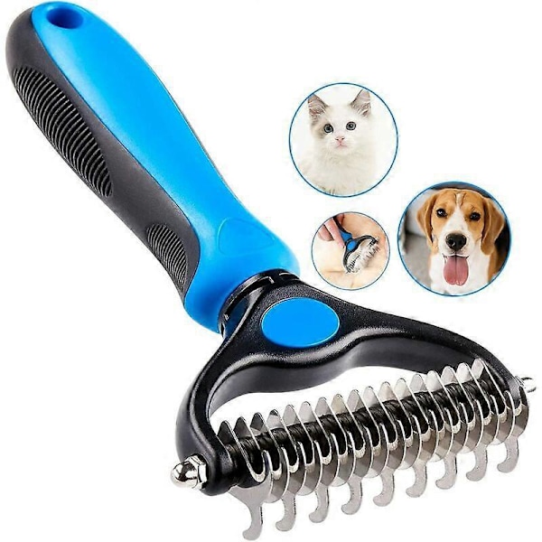 Hundborste Kattborste, Professionell Hundutredningskam och Hundborste för Långt Hår, Grooming Rake för Hund och Katt Tar Bort Underull från Husdjur