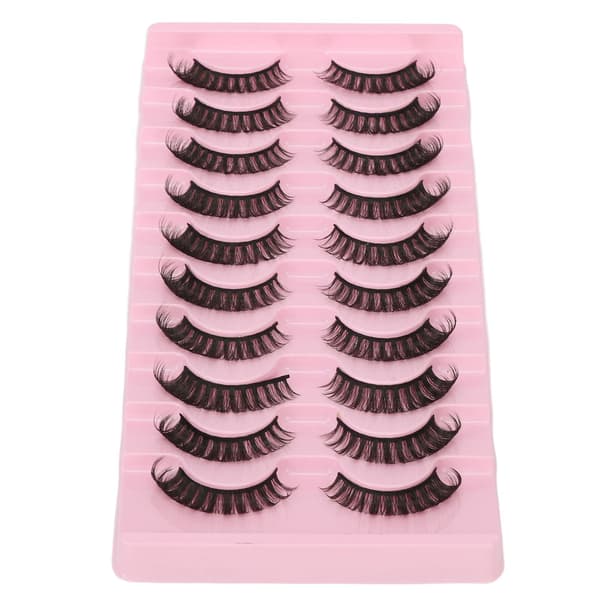 10 par lösögonfransar Set DD Curl Wispy Fluffy Återanvändbara 3D Multi Layer Fake Ögonfransar för Smink Cosplay Typ 2