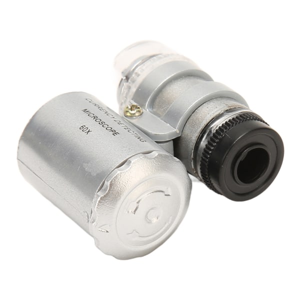 Juvelerare Eye Loupe 60X förstoring LED-lampor Vikbar design fickmikroskop för Jewel Watchmaker Antik