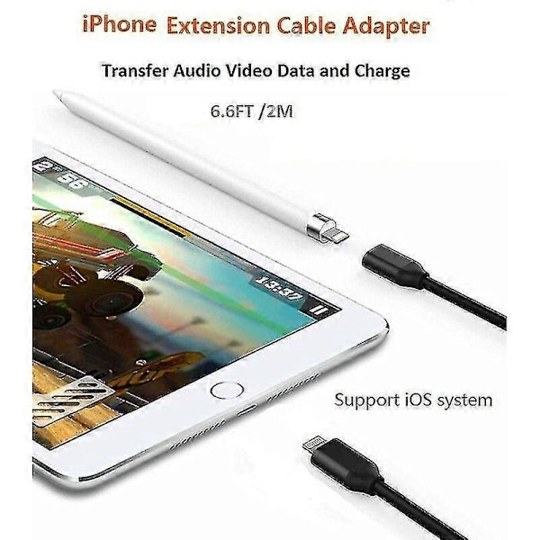 Apple MFi-certifierad 1m Lightning Förlängningskabel för iPhone iPad - Hona till Hane Kontakt