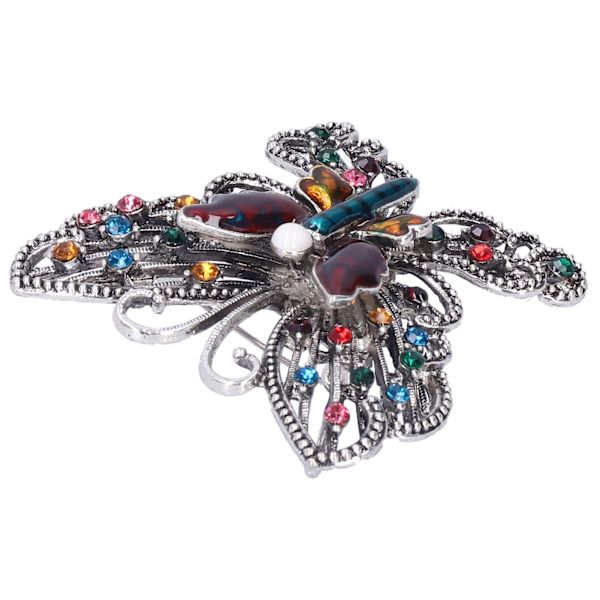 Brosch Pin Diamante ihålig fjärilsmönster Slipstift Kavajnålar Fest Corsage Tillbehör Färgglada