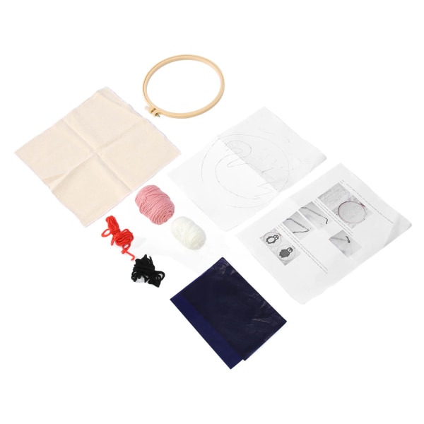 1 sæt korsstingssæt DIY Pink Swan semi-finished Punch Needle Brodery Kits til begyndere Børn Voksne