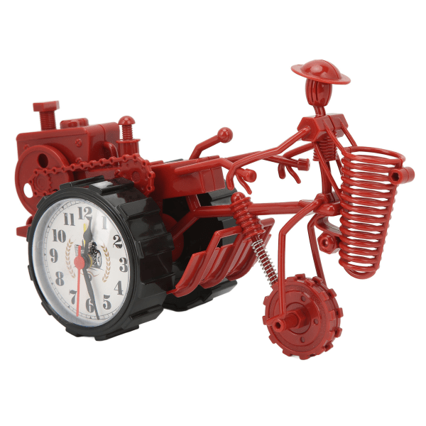 Dekorativt praktisk ur i form av en traktor, skrivbordsur, exakt tidsinställning, plast, 23,5 x 14 x 10 cm, röd