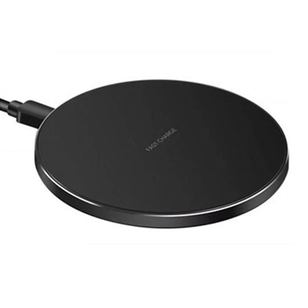 10W trådlös laddare Snabb trådlös laddningsplatta Desktop med mjuk Halo för mobiltelefon Svart för Android