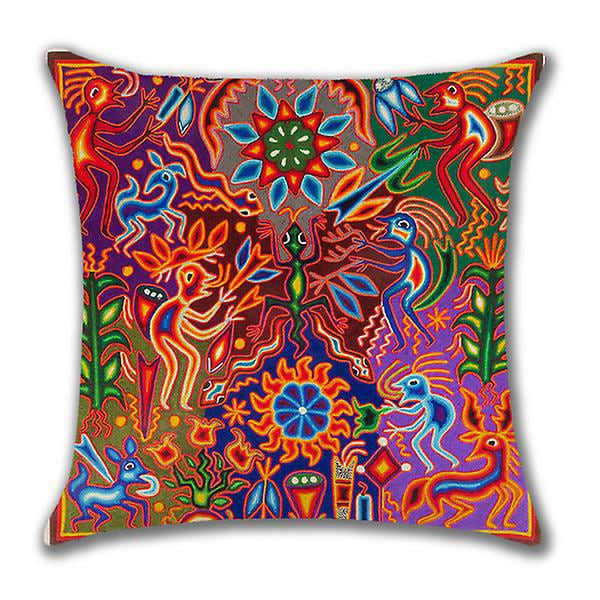 Set med 12 Kuddfodral 45 x 45 cm Dekorativa Etniska Mönster Mjuka Kuddfodral för Hem Vardagsrum Sovrum Soffa (12 Olika Stilar)