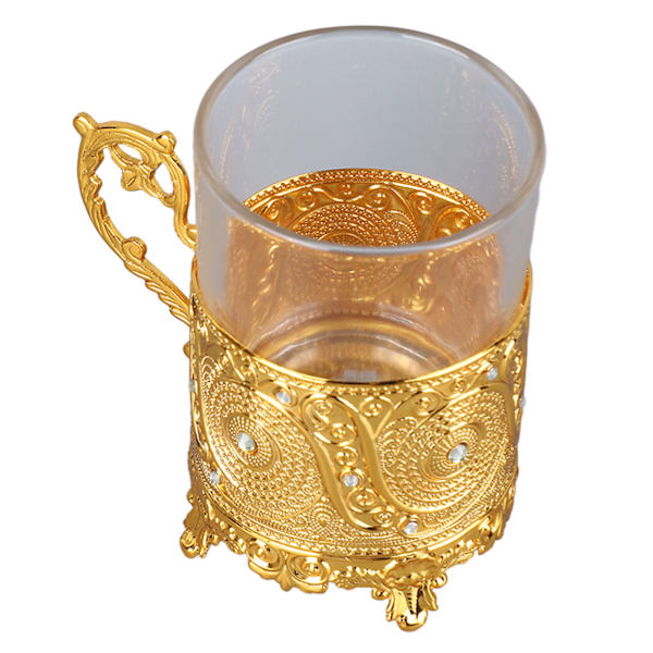Ølkrus i legert glass Matal ølkopp samleobjekt dekorativt whiskykrus Drikkekrus til farsdagens julebursdag Golden (J18149)