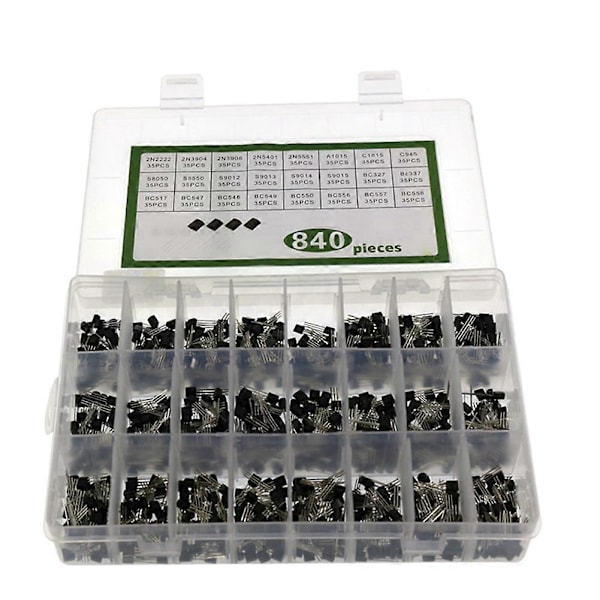 840 st/set 24 värden TO-92 Transistor BC547 BC327 Transistorset