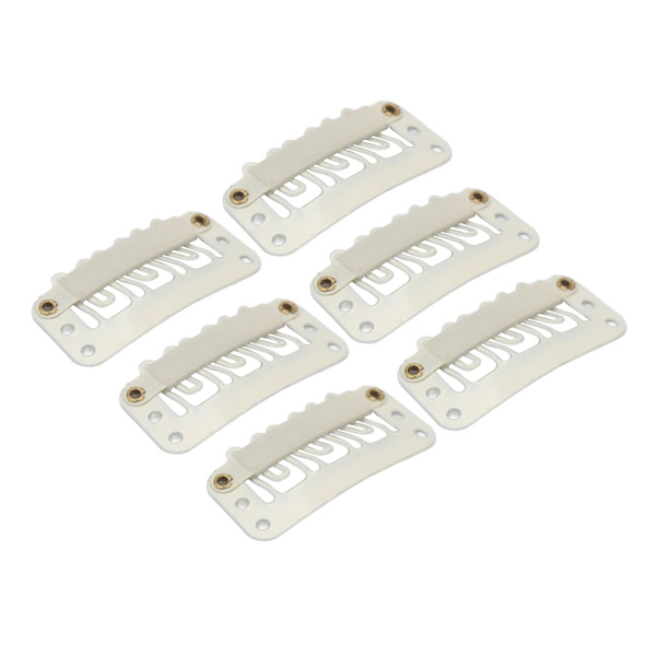100 st Peruk Snap Clip U-form 6 tänder Säkert hårstycke Kamklämmor för gör-det-själv-hårförlängningshatt Beige