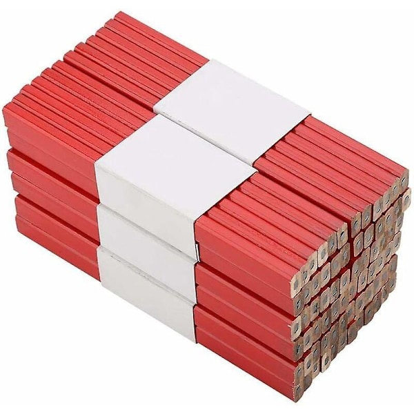 Set med 72 snickarpenna för snickare, snickarpennor, snickarpenna, 17,5 x 1,3 x 0,7 cm Röd