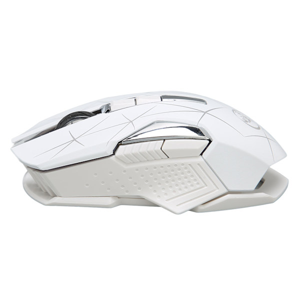 Trådløs mus 2.4G Trådløs Ergonomisk Design 3 DPI skridsikker rulle USB Genopladelig gamingmus til pc Bærbar computer Hvid