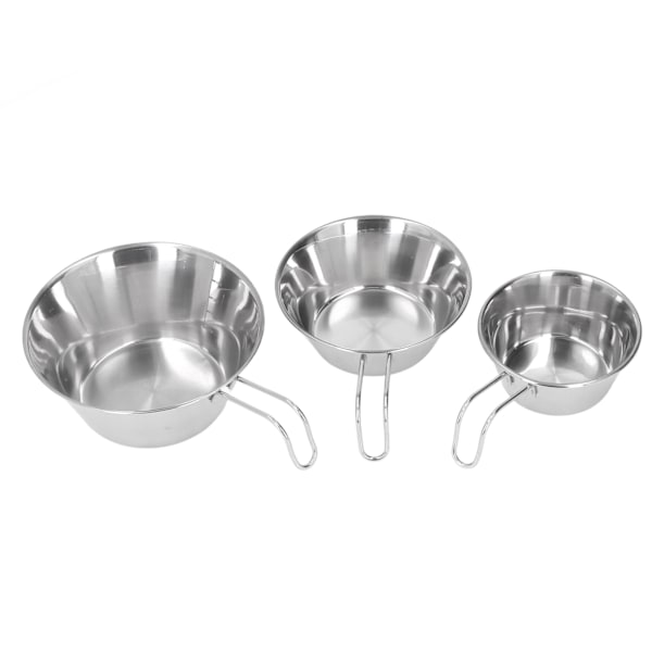 3-delars rostfritt stål camping skål set bärbar BBQ hopfällbar mugg skålar bergsklättring picknick köksartiklar