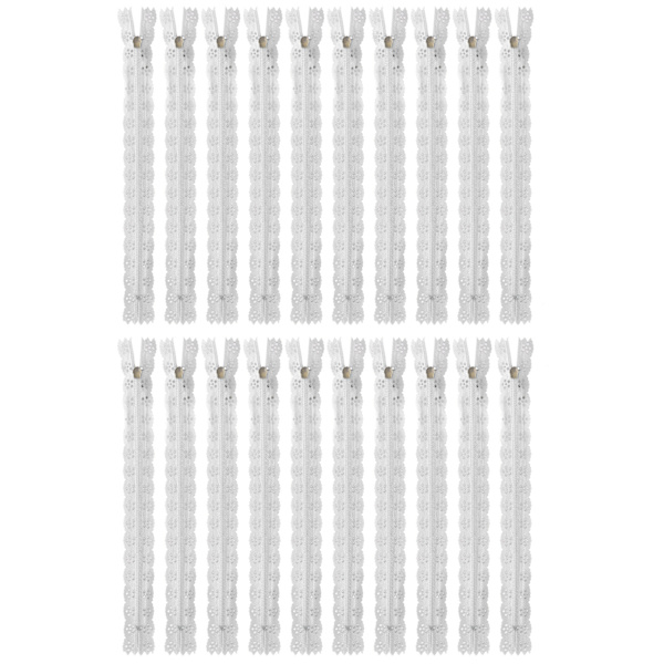 20 st 20 cm DIY nylon spets blixtlås spole blomma blixtlås för sömnad bröllopsklänning hantverk vit