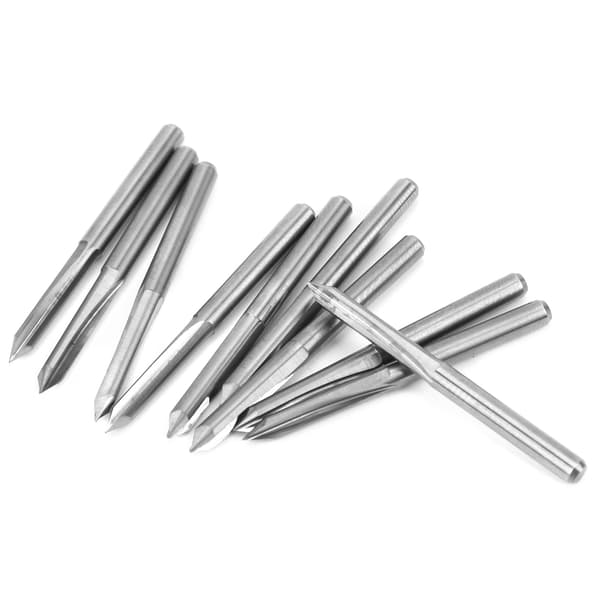 10 stk. 3,175 mm Professionel Router Bit Wolframstål Fræser til Træskæring Gravering 45° X 0,1 mm