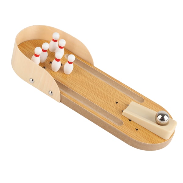 Desktop Bowling Set Mini Bordsskiva i trä Bowling Set för inomhus barn och vuxna