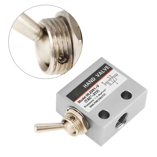 HL2301 3 Position 2 Port Vippströmbrytare pneumatisk mekanisk ventil