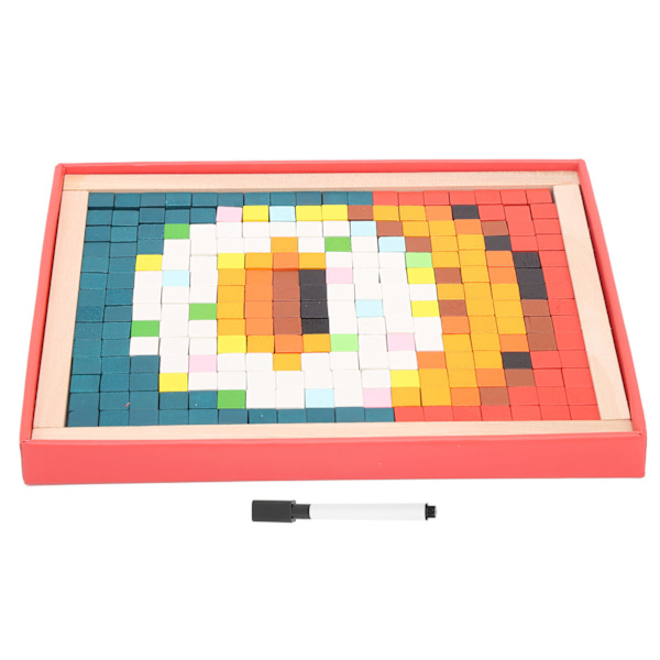 Barn Mosaikpussel i Trä för Pojkar och Flickor, Färgglada Byggklossar, Pedagogisk Leksak, Present #3