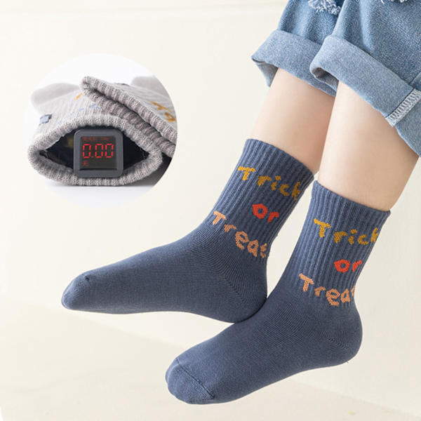 Barn Mid Tube Strumpor Mjuka Andningsbara Sömlösa Pojk Mid Calf Strumpor för Höst Vinter XL (9-12 År Gamla 7,9-9,1in)