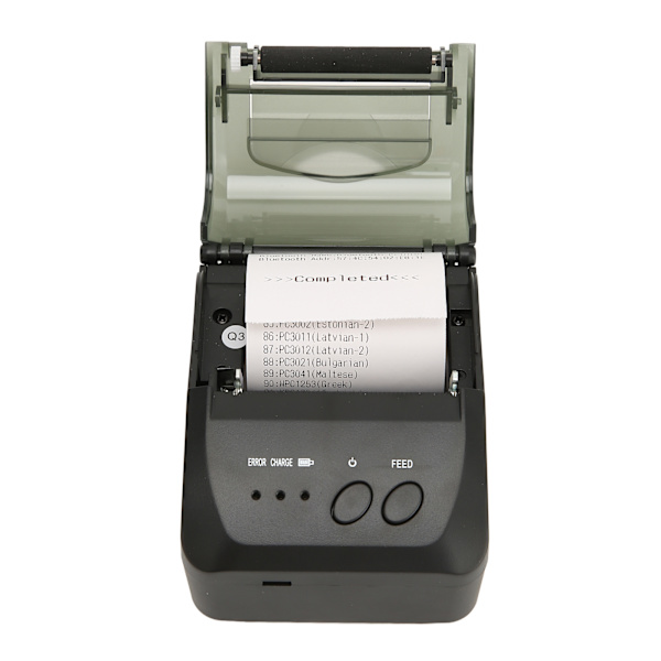 Bærbar kvitteringsskriver 58mm Bluetooth 4.0 Rask utskrift Lavt støy Mini termisk skriver for hjemmekontorbutikk 100-240V EU-plugg