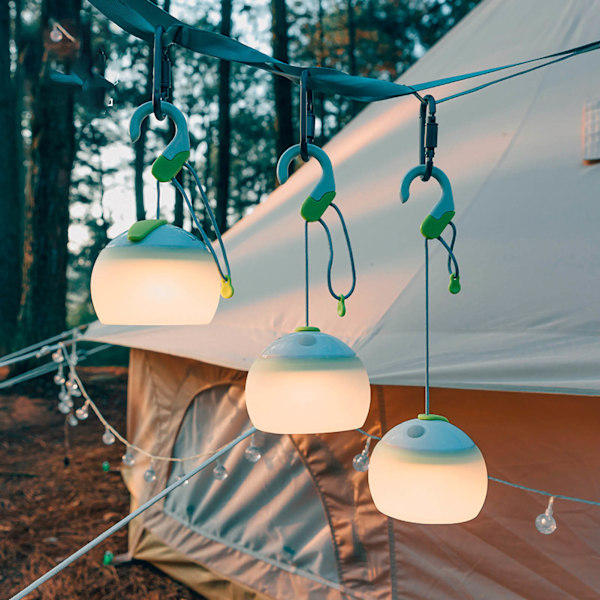 Camping String Lights Multifunksjonell Lang Levetid LED Nød String Light for Utendørs Camping Batteri Modell Oppgradering Hvit