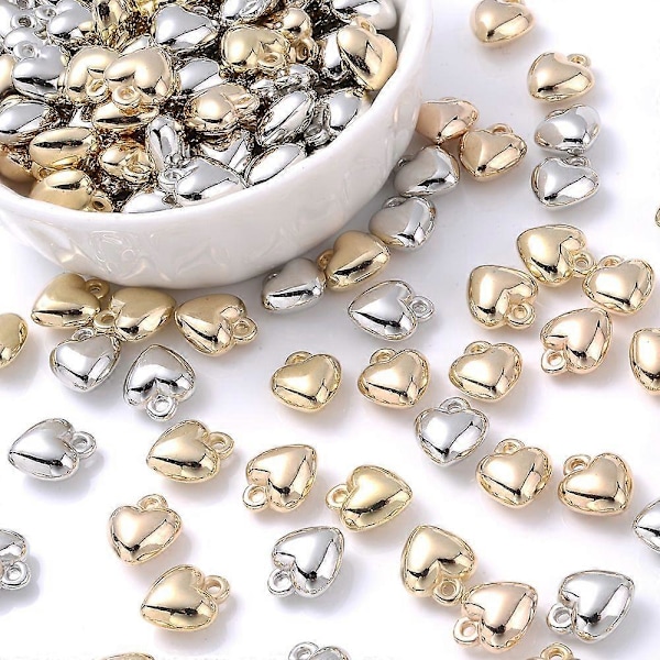 iYOE 50kpl 6-18mm Kultaiset Sydänvälihelmet Rannekoruihin Korvakoruihin Kaulakoruihin DIY Korujen Valmistukseen kullanväri 15x17mm